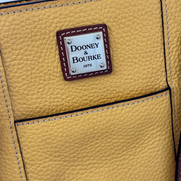 Dooney & Bourke Mustard Yellow Tote with Brown Straps - Picture 3 of 13